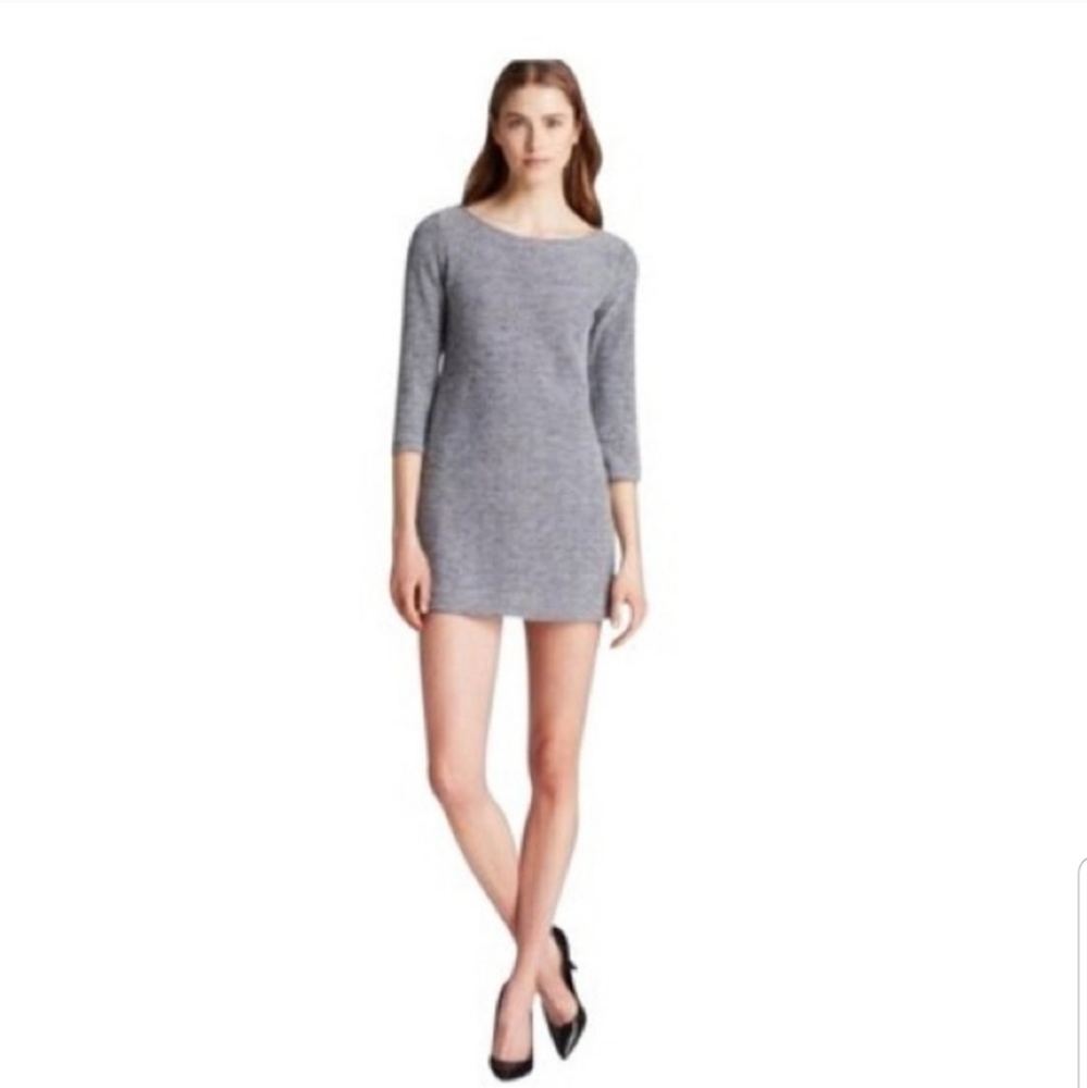 Theory Tweed 3/4 Sleeve Shift Dress